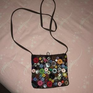 Handmade crossbody button purse